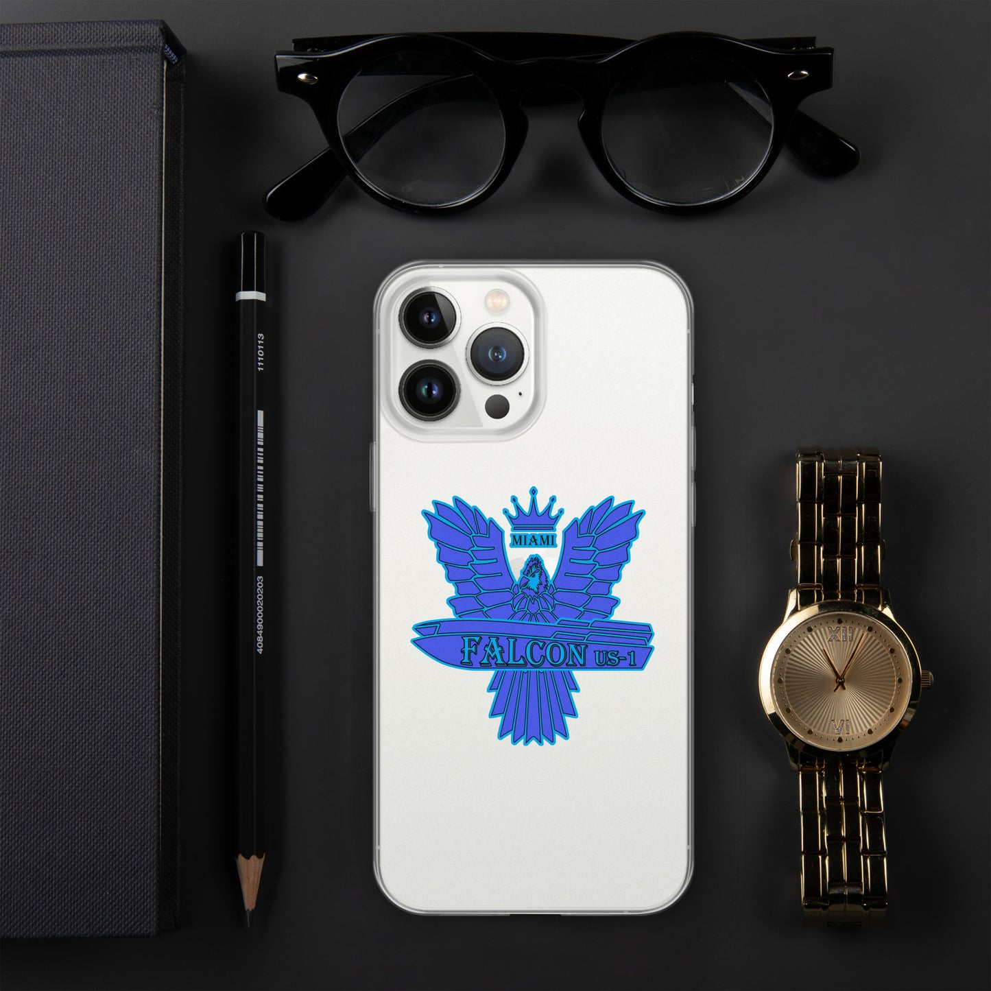 Clear Case for iPhone® - Falcon Blue Logo