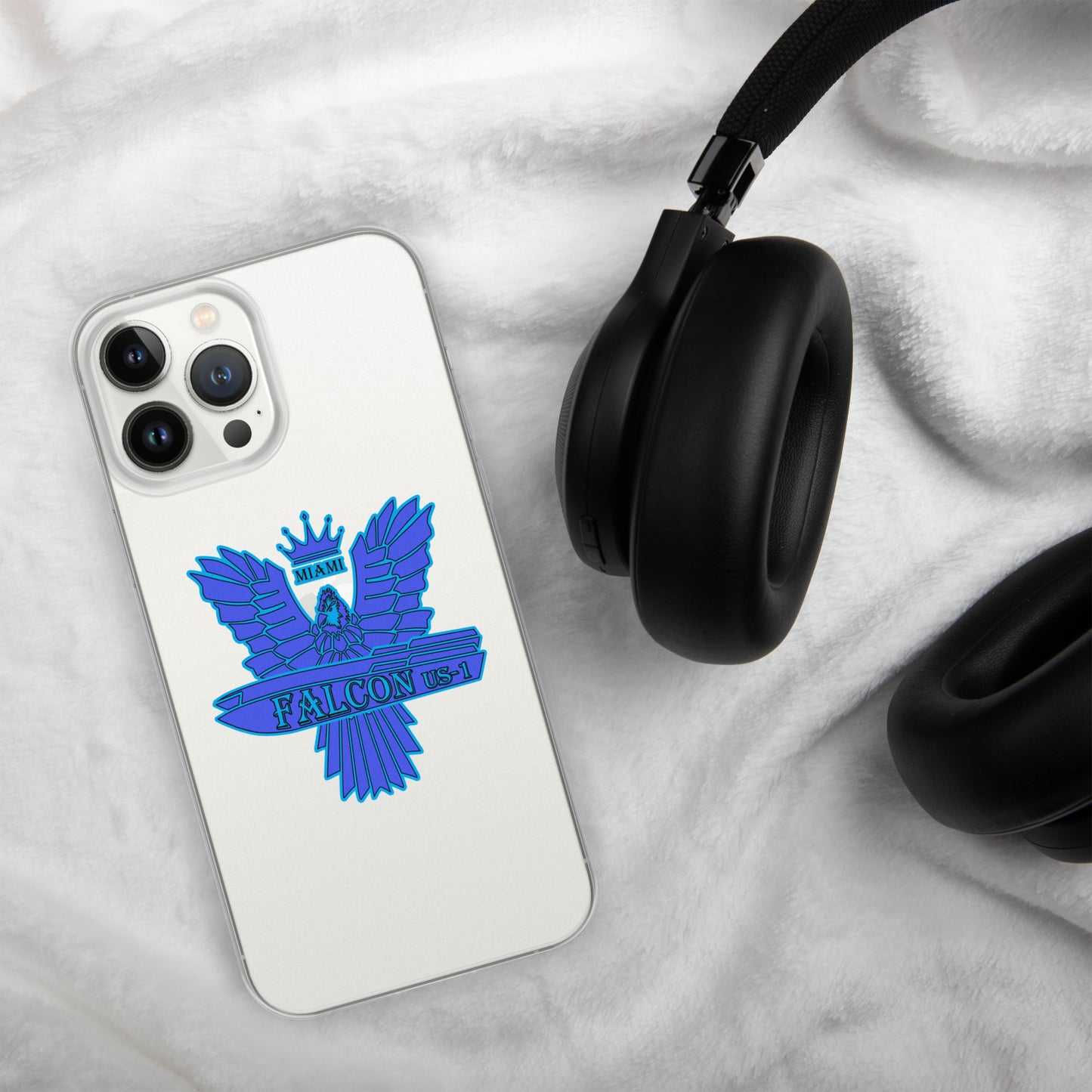 Clear Case for iPhone® - Falcon Blue Logo