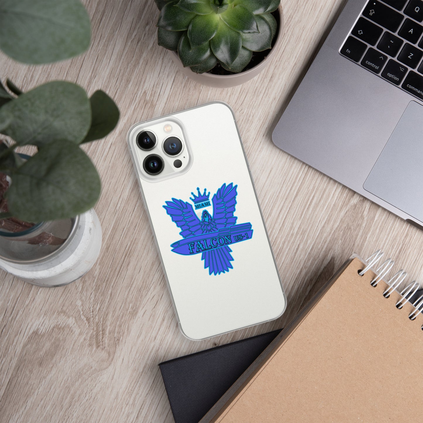Clear Case for iPhone® - Falcon Blue Logo