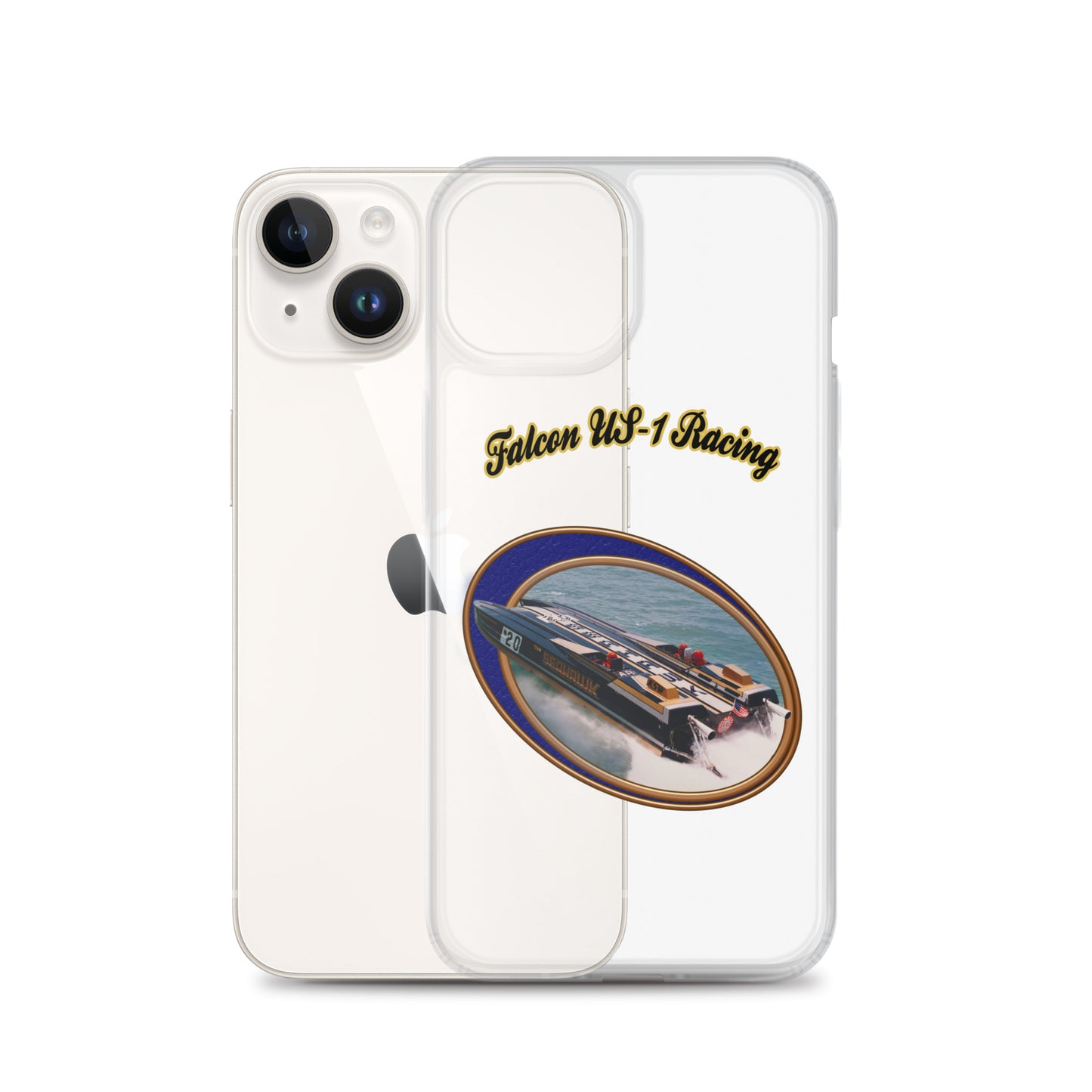 Clear Case for iPhone® - Race Boat with Falcon US-1 Racing