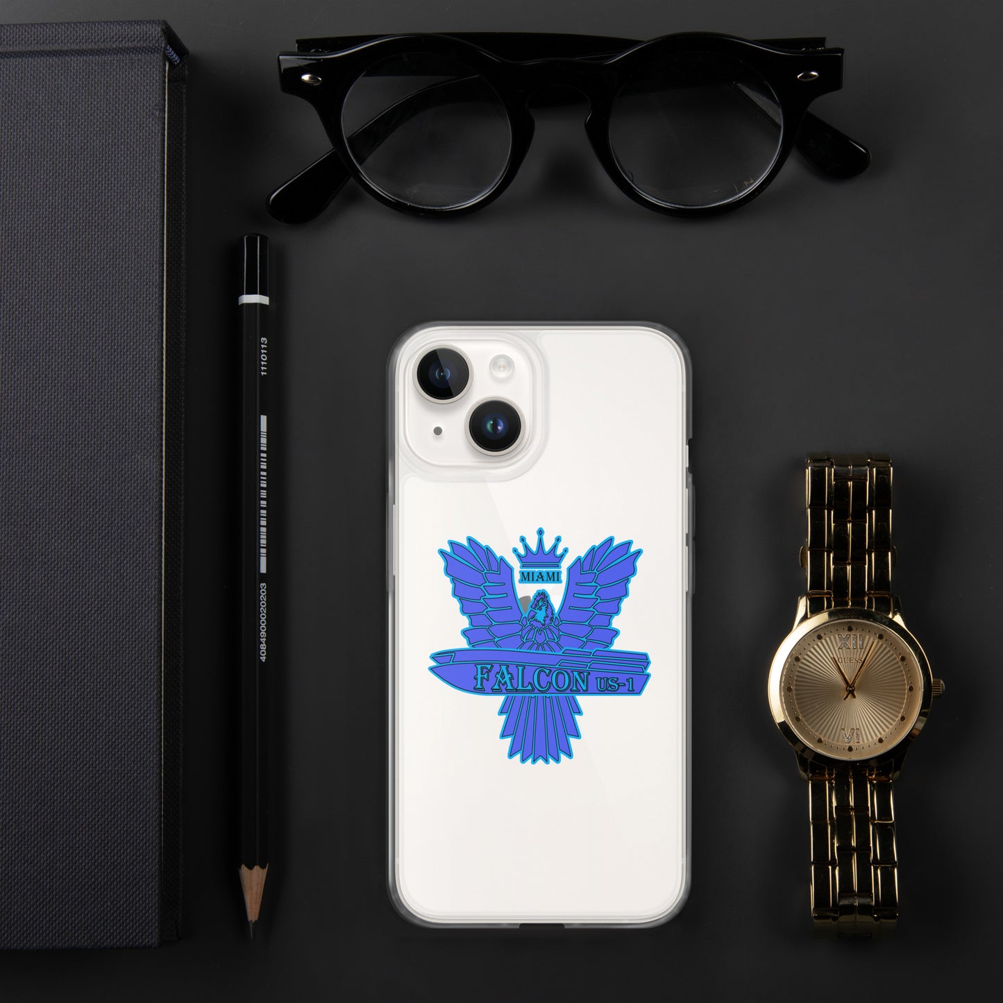Clear Case for iPhone® - Falcon Blue Logo