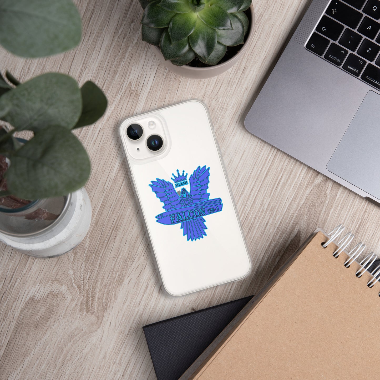 Clear Case for iPhone® - Falcon Blue Logo