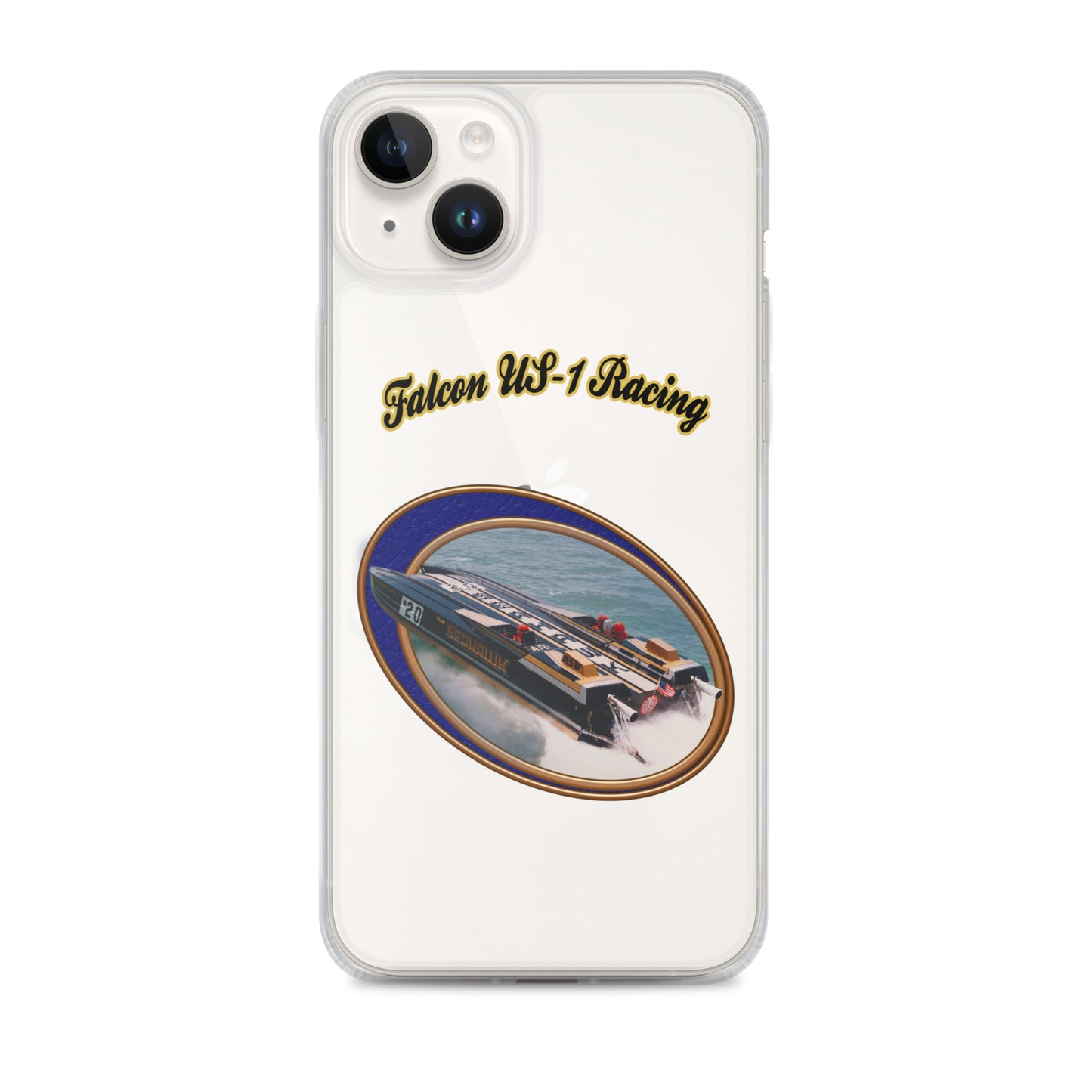 Clear Case for iPhone® - Race Boat with Falcon US-1 Racing