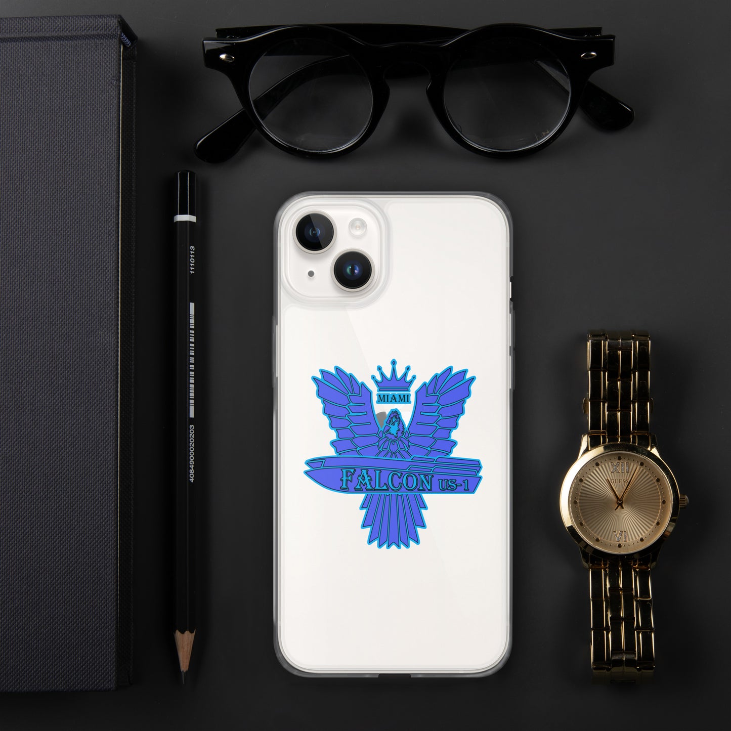 Clear Case for iPhone® - Falcon Blue Logo