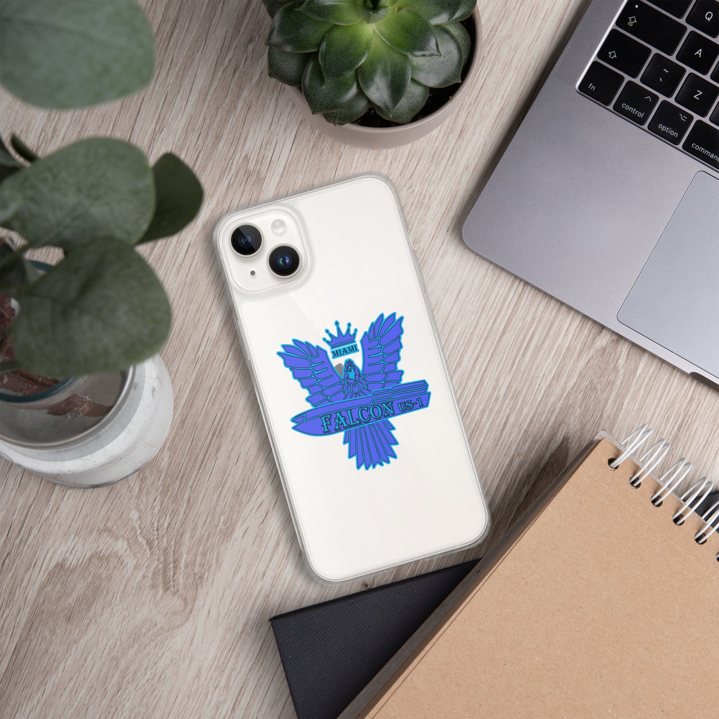 Clear Case for iPhone® - Falcon Blue Logo