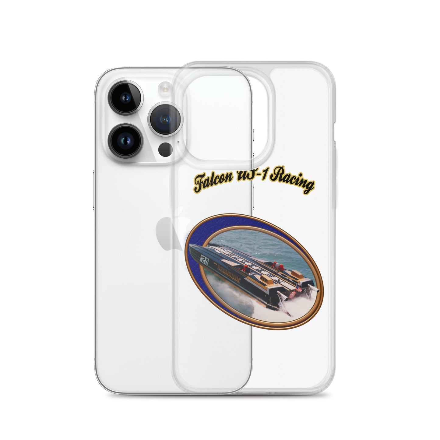 Clear Case for iPhone® - Race Boat with Falcon US-1 Racing