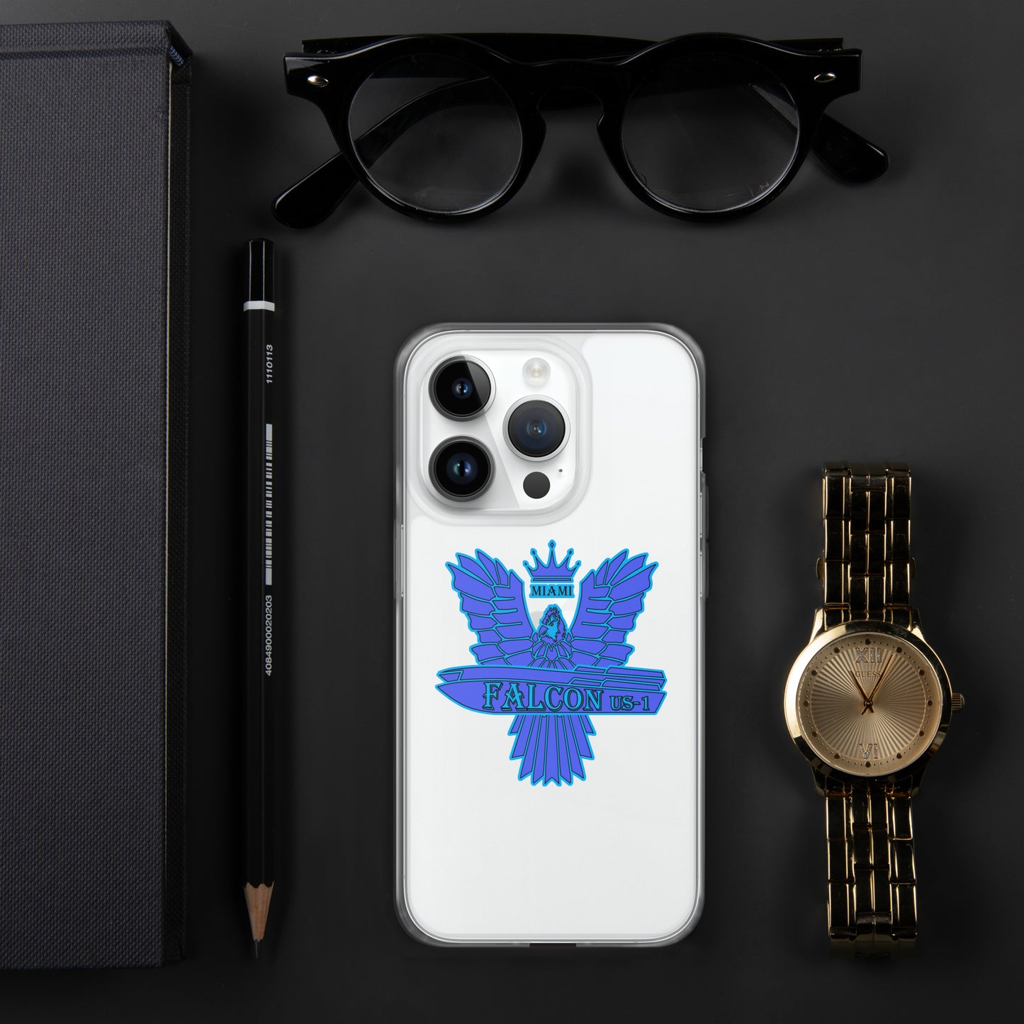 Clear Case for iPhone® - Falcon Blue Logo