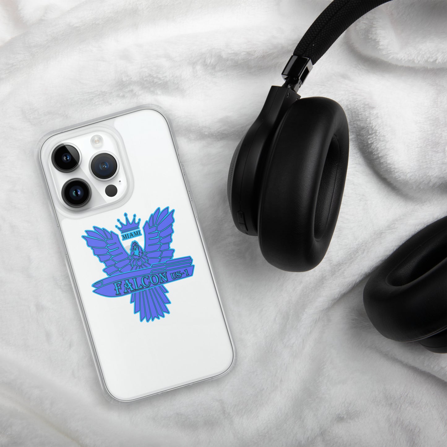 Clear Case for iPhone® - Falcon Blue Logo