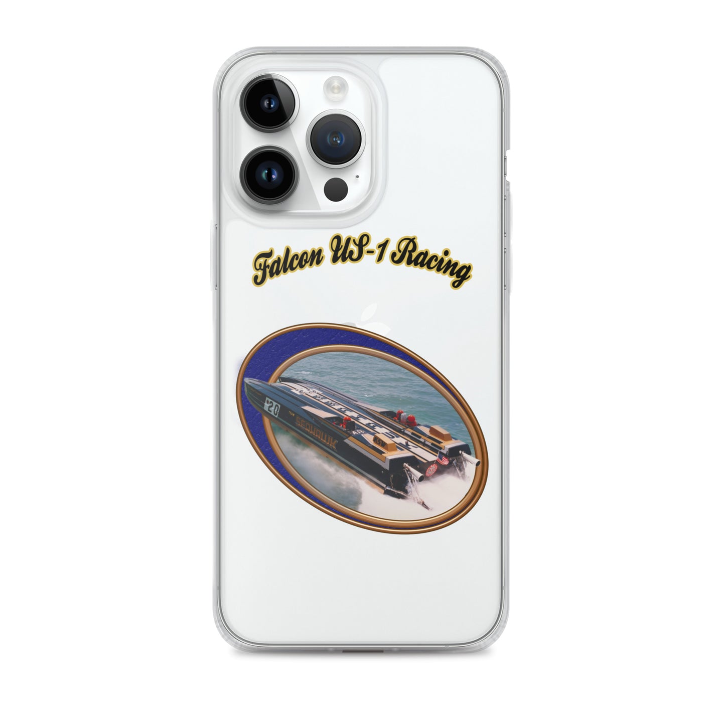 Clear Case for iPhone® - Race Boat with Falcon US-1 Racing