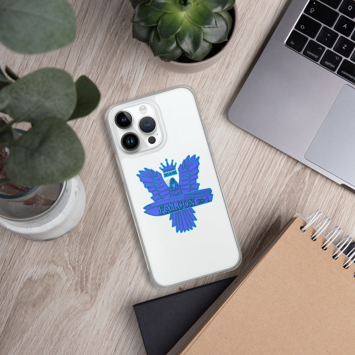 Clear Case for iPhone® - Falcon Blue Logo