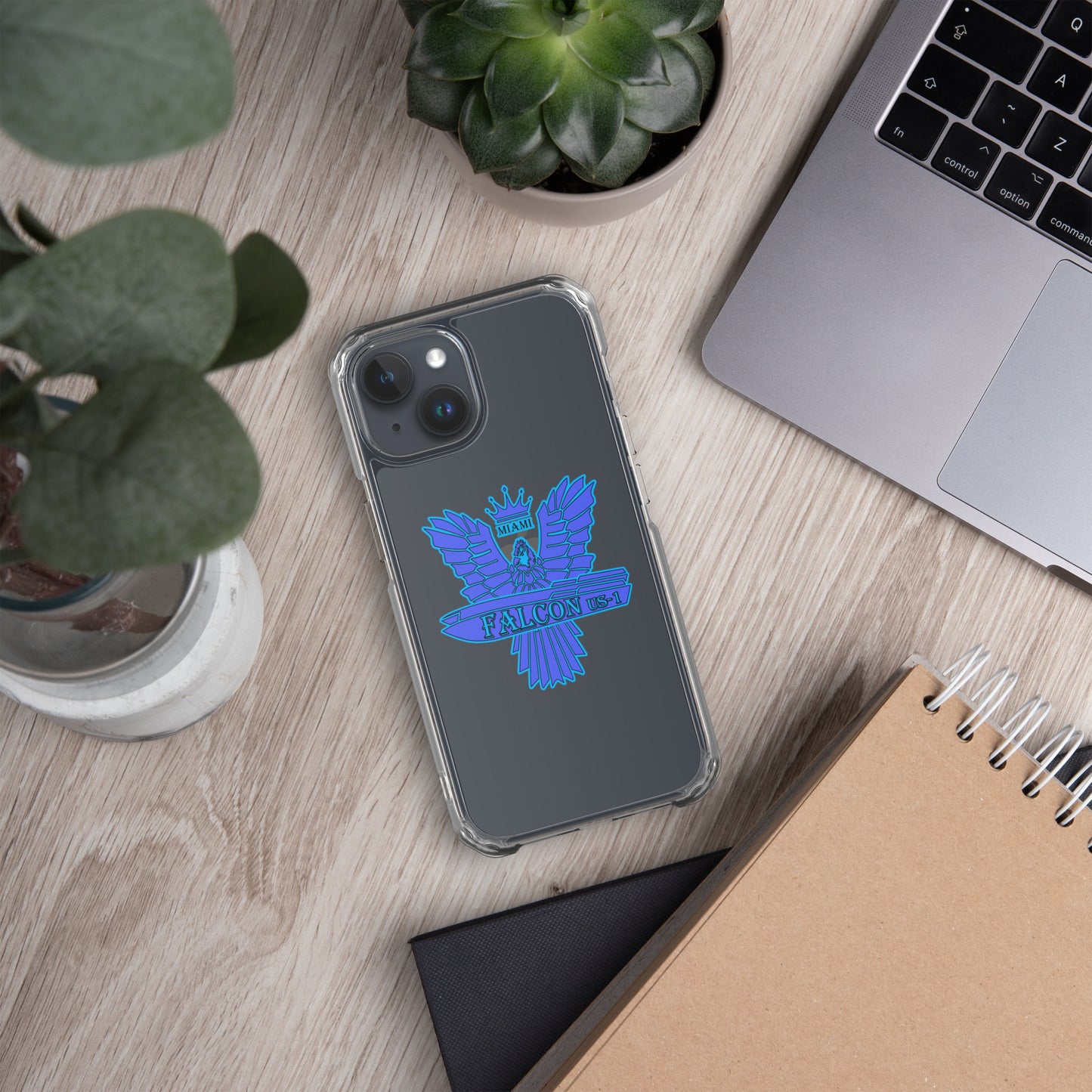 Clear Case for iPhone® - Falcon Blue Logo