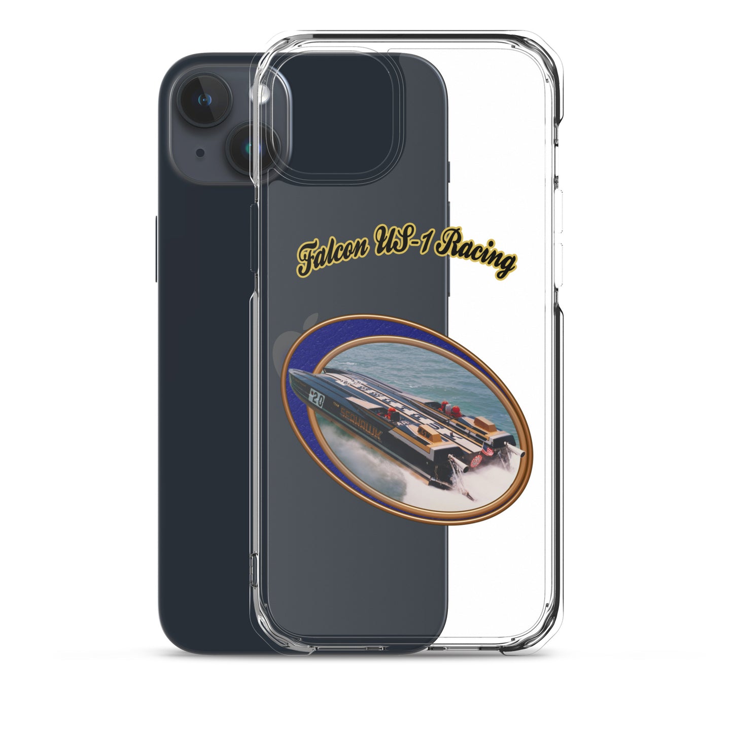 Clear Case for iPhone® - Race Boat with Falcon US-1 Racing