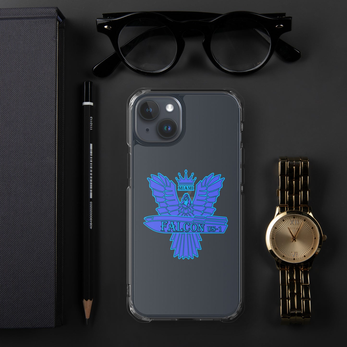 Clear Case for iPhone® - Falcon Blue Logo