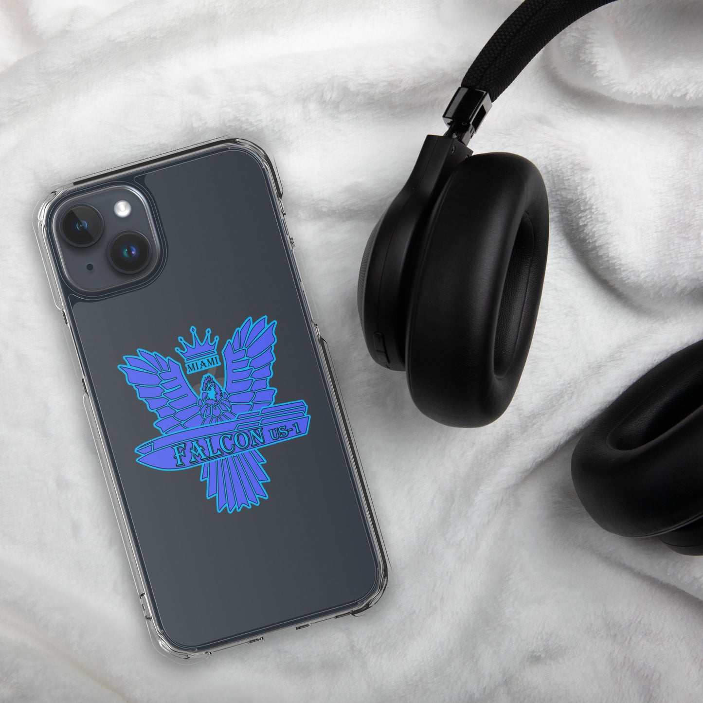 Clear Case for iPhone® - Falcon Blue Logo