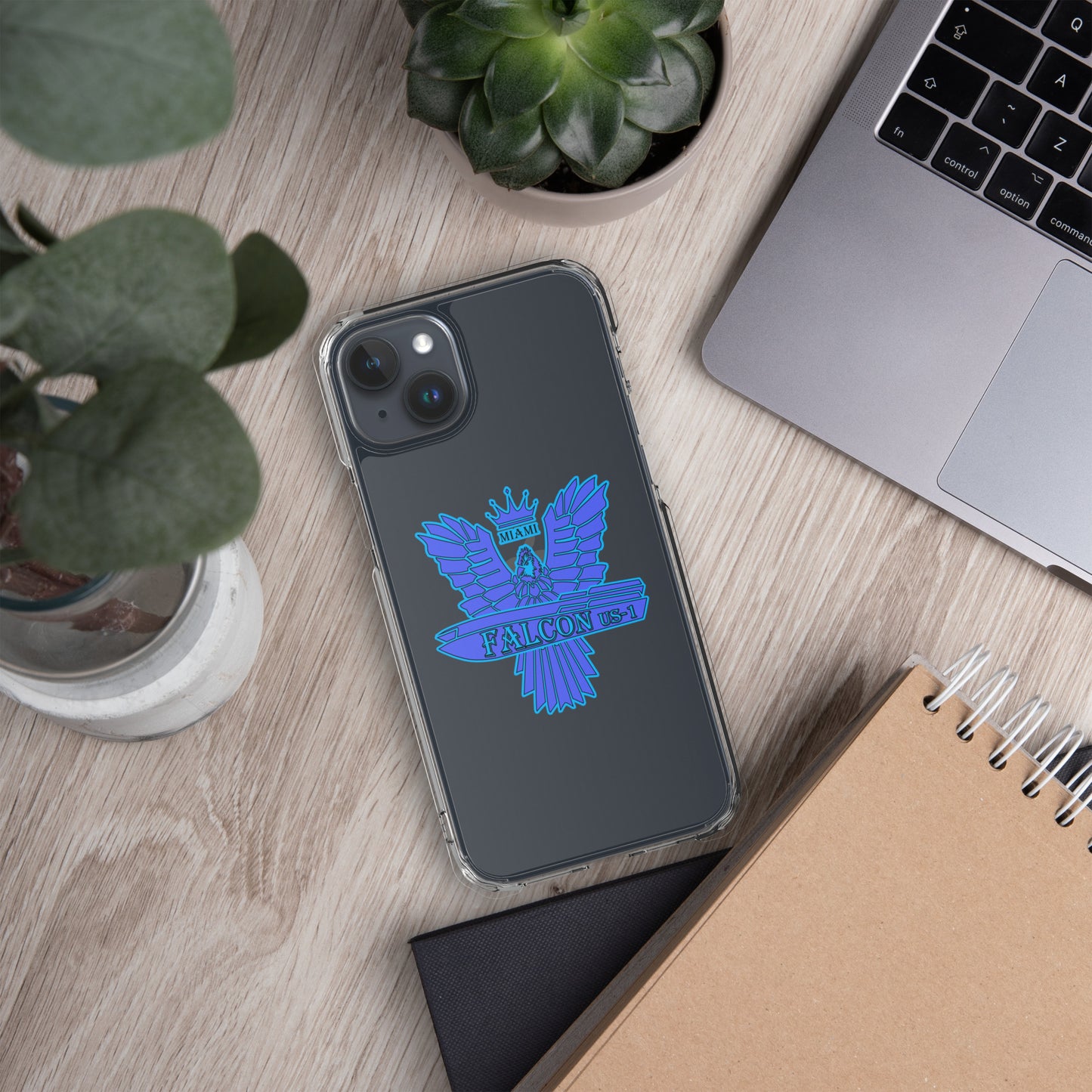 Clear Case for iPhone® - Falcon Blue Logo