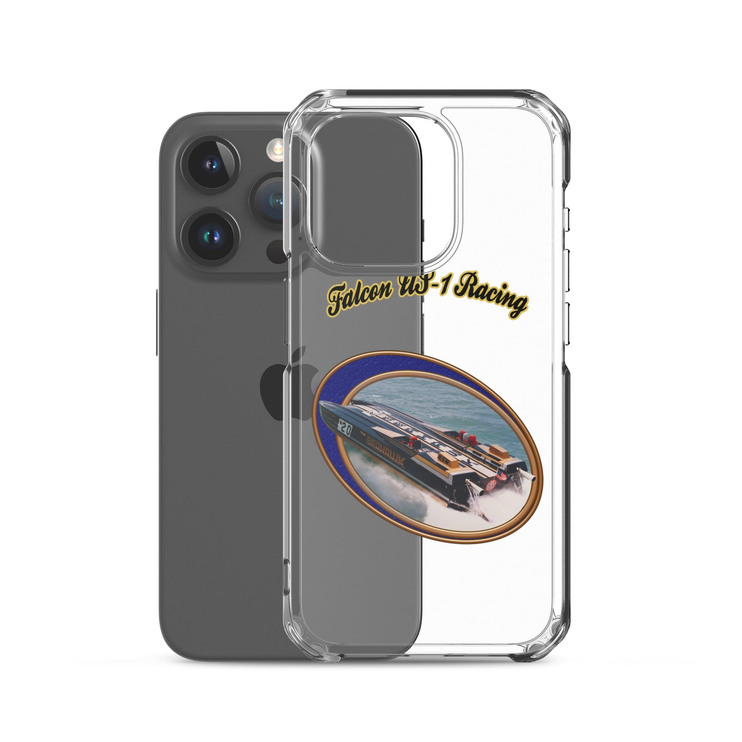 Clear Case for iPhone® - Race Boat with Falcon US-1 Racing