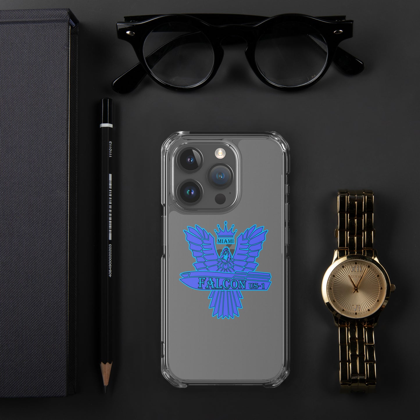 Clear Case for iPhone® - Falcon Blue Logo