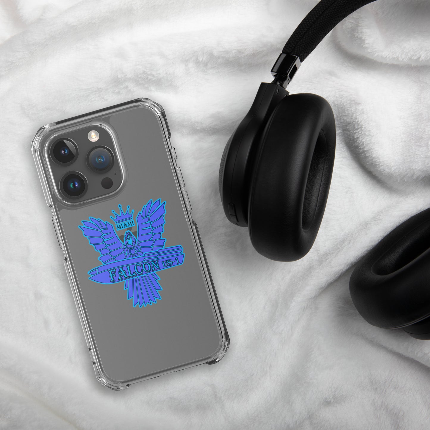 Clear Case for iPhone® - Falcon Blue Logo