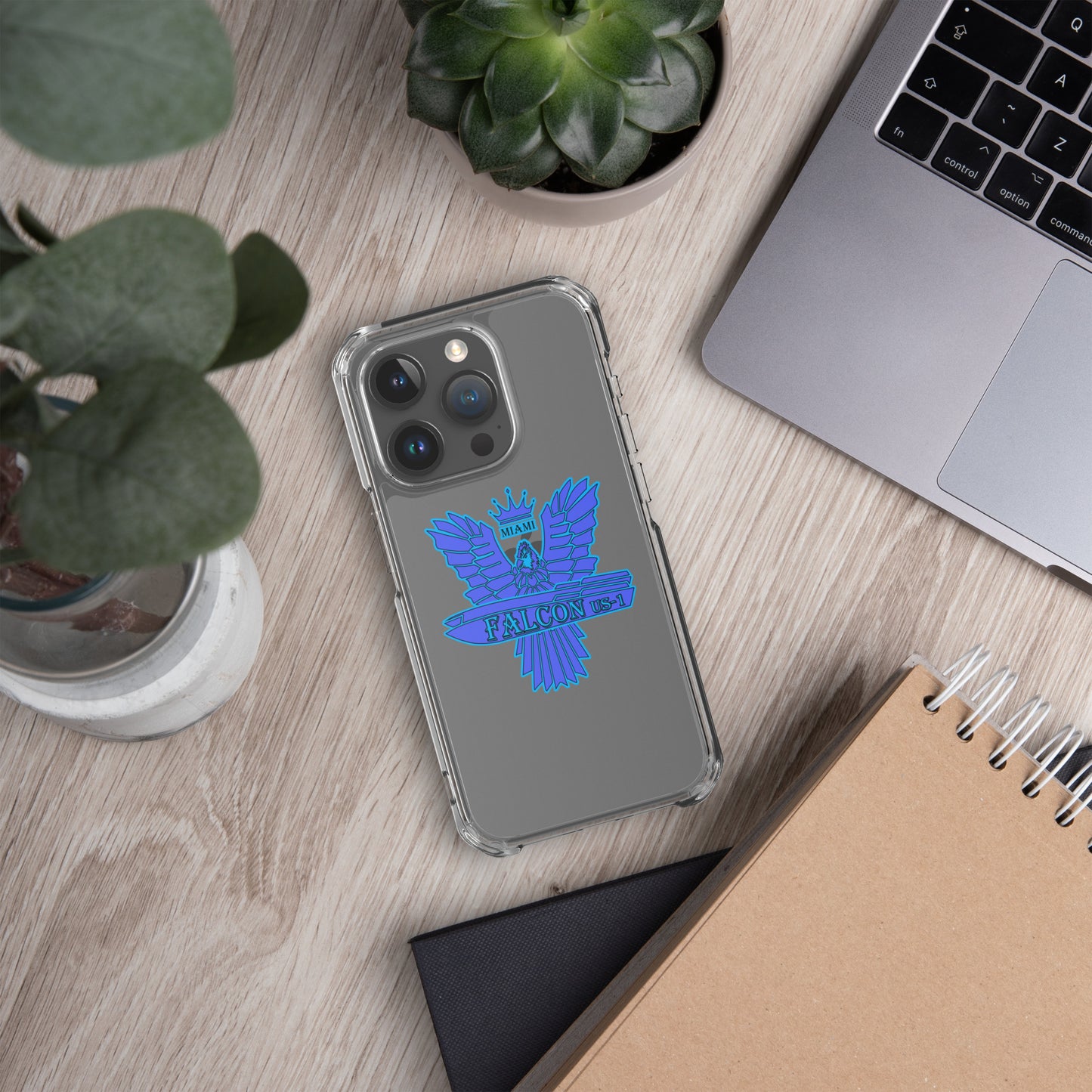 Clear Case for iPhone® - Falcon Blue Logo