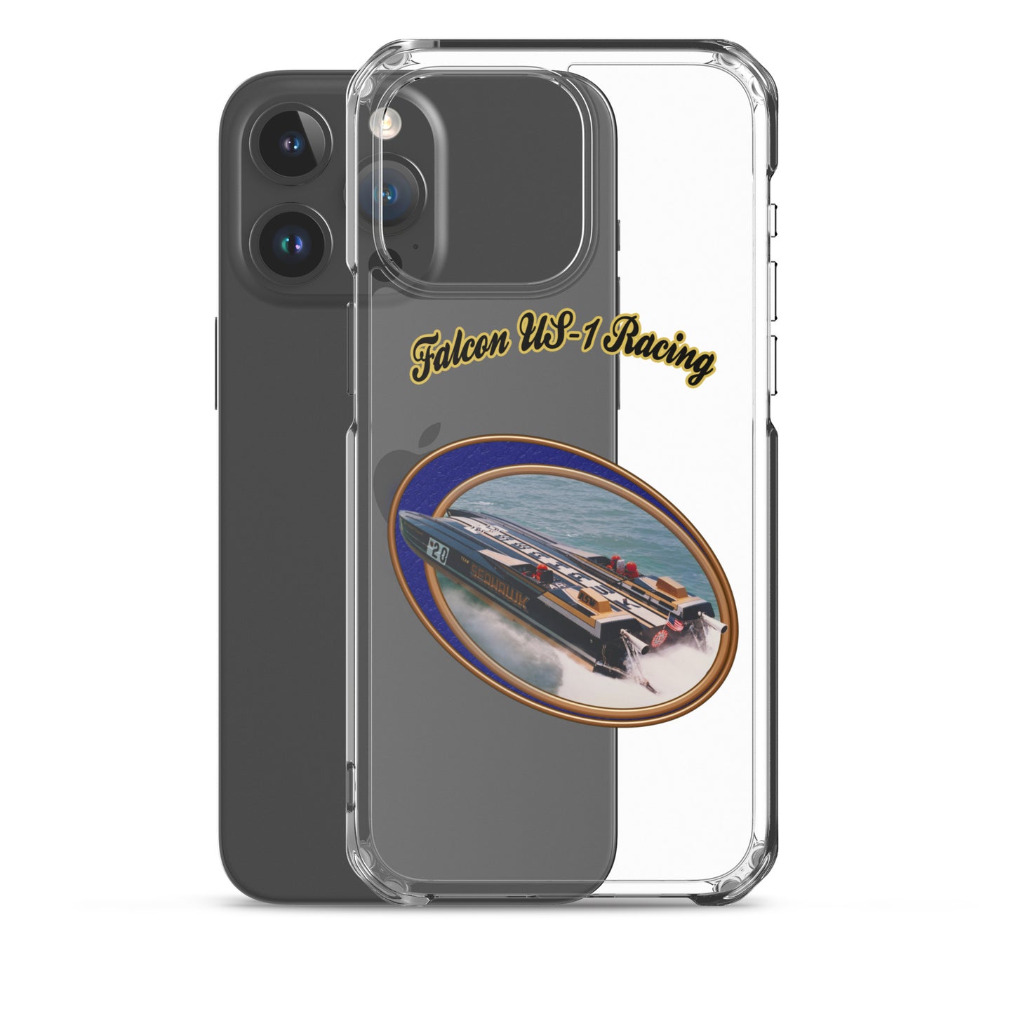 Clear Case for iPhone® - Race Boat with Falcon US-1 Racing