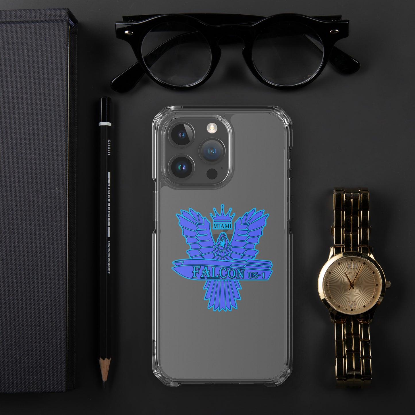 Clear Case for iPhone® - Falcon Blue Logo