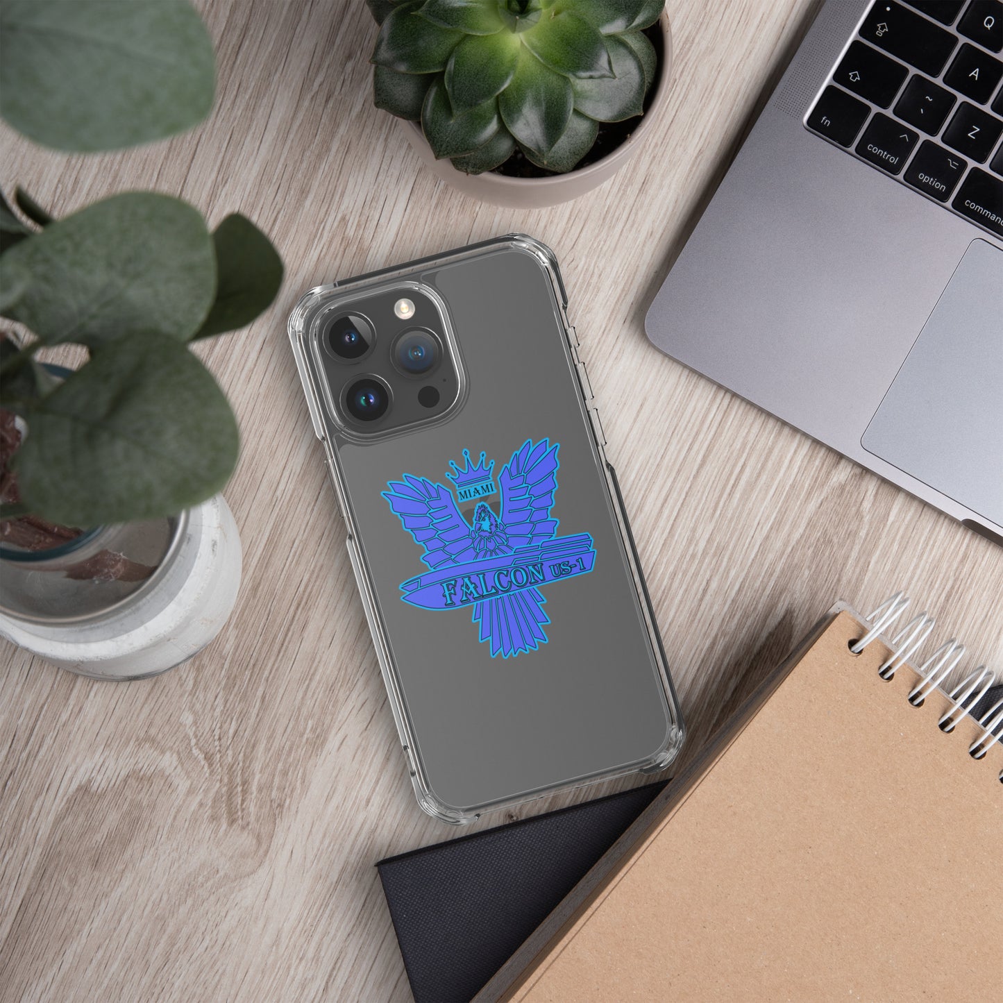 Clear Case for iPhone® - Falcon Blue Logo