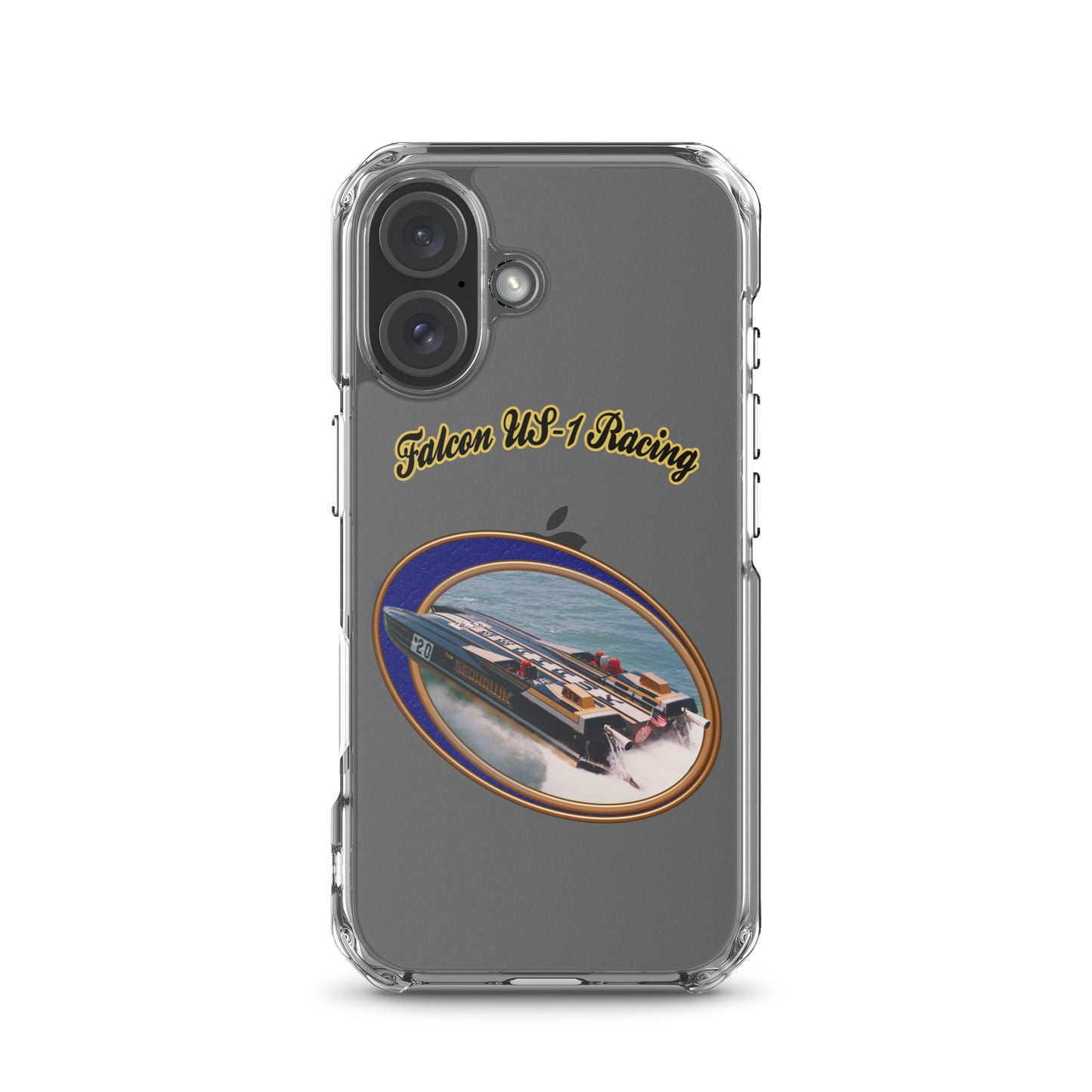 Clear Case for iPhone® - Race Boat with Falcon US-1 Racing