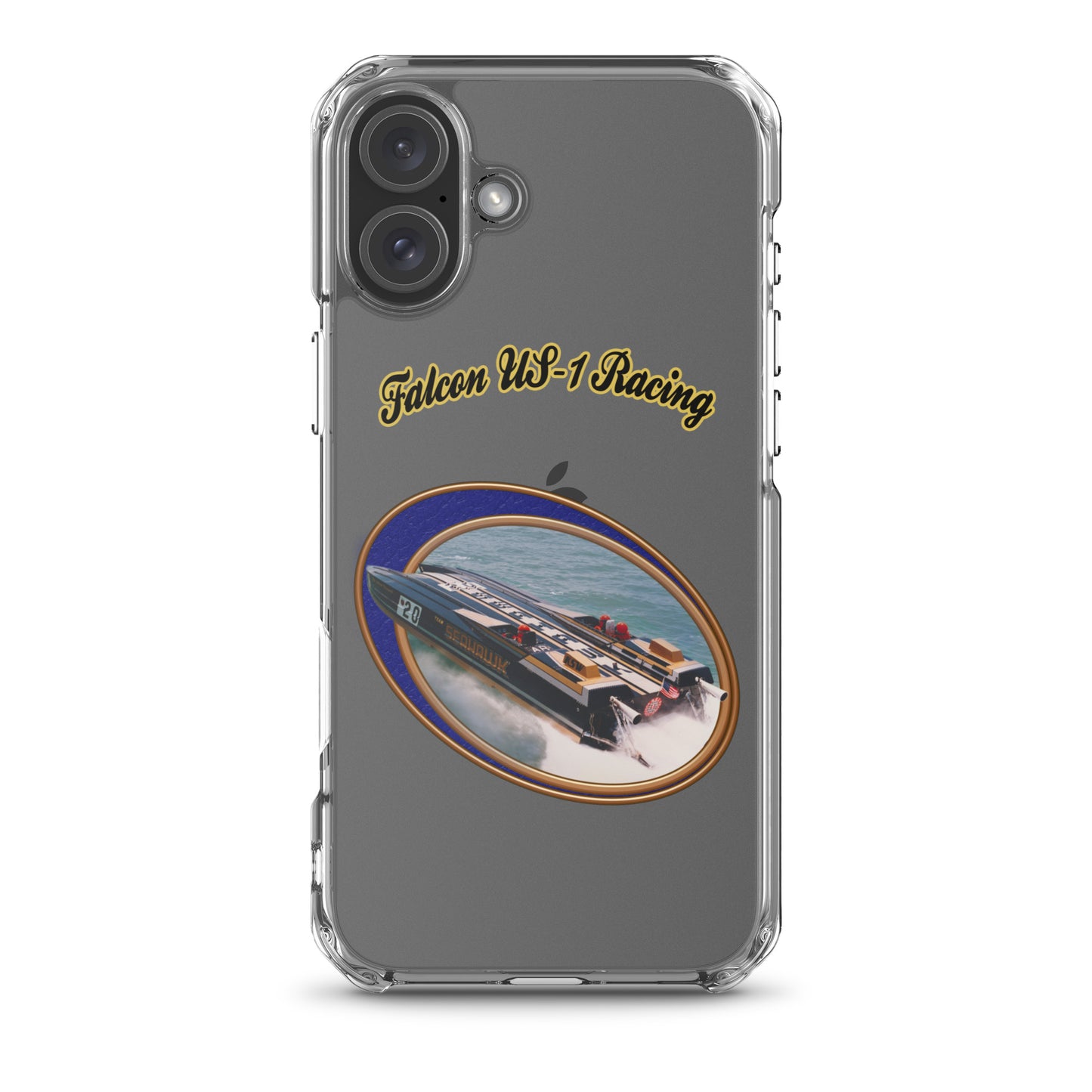 Clear Case for iPhone® - Race Boat with Falcon US-1 Racing