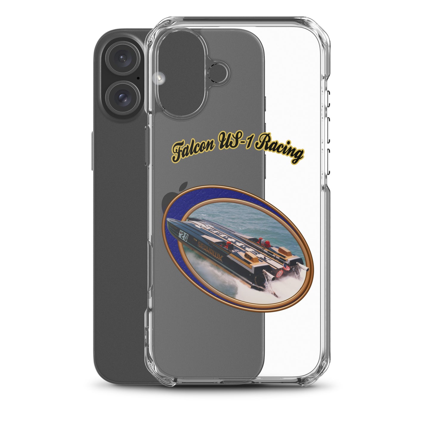 Clear Case for iPhone® - Race Boat with Falcon US-1 Racing
