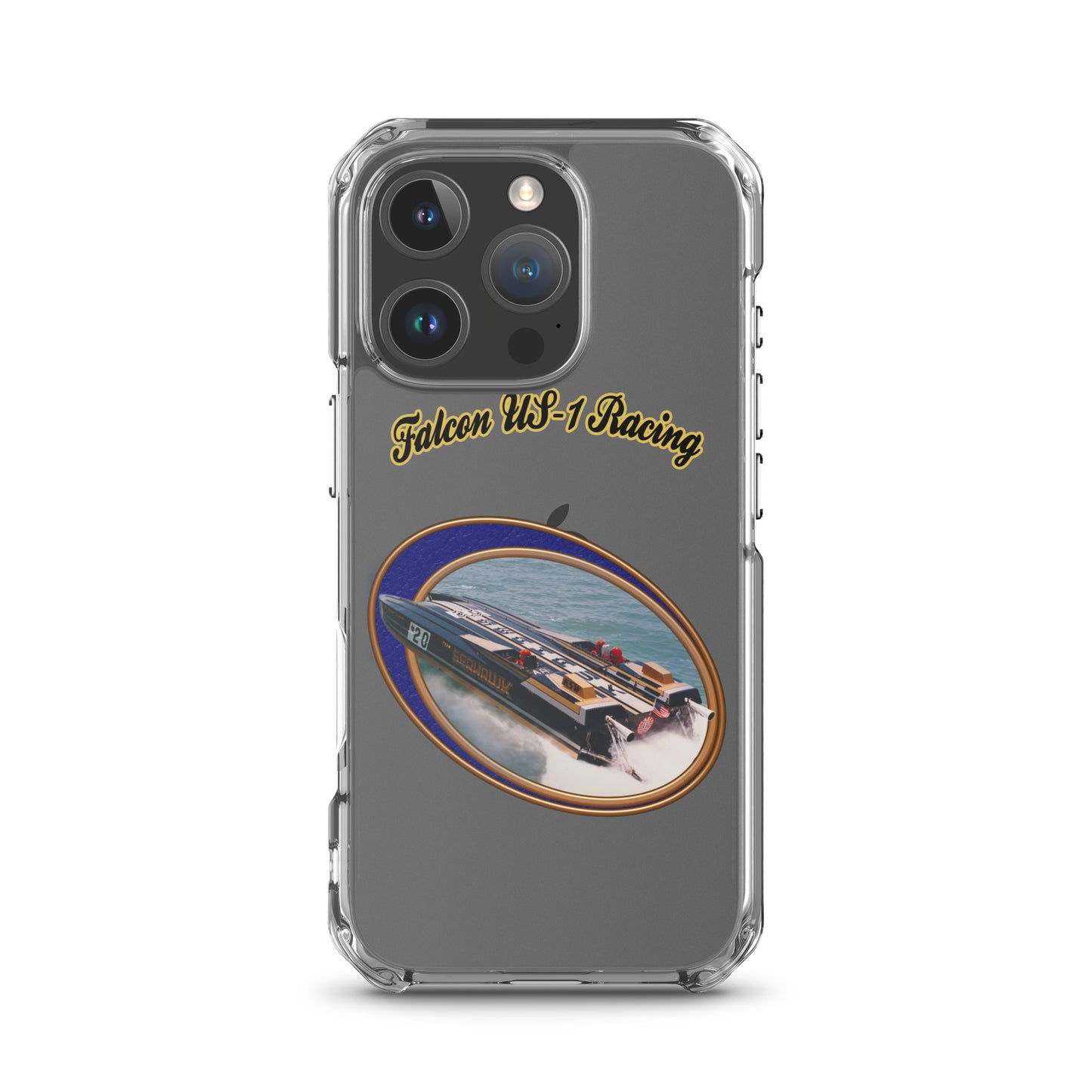 Clear Case for iPhone® - Race Boat with Falcon US-1 Racing