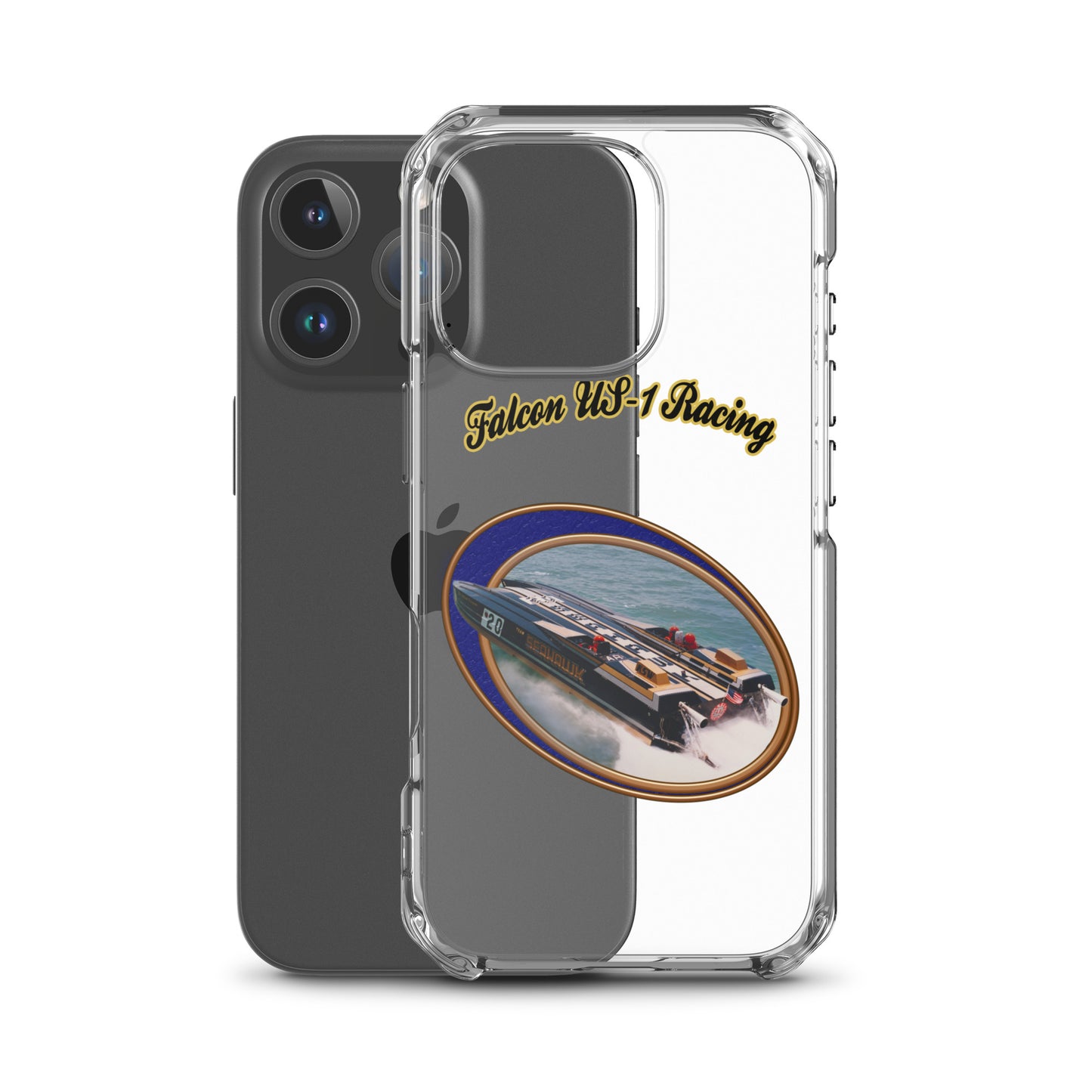 Clear Case for iPhone® - Race Boat with Falcon US-1 Racing