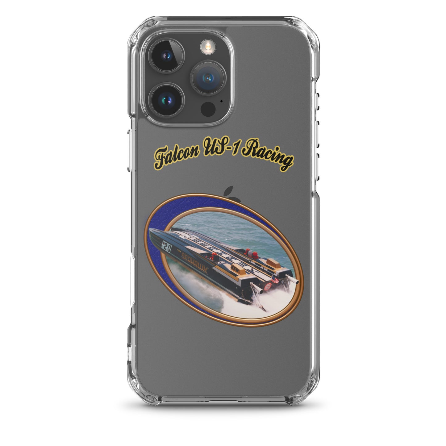 Clear Case for iPhone® - Race Boat with Falcon US-1 Racing