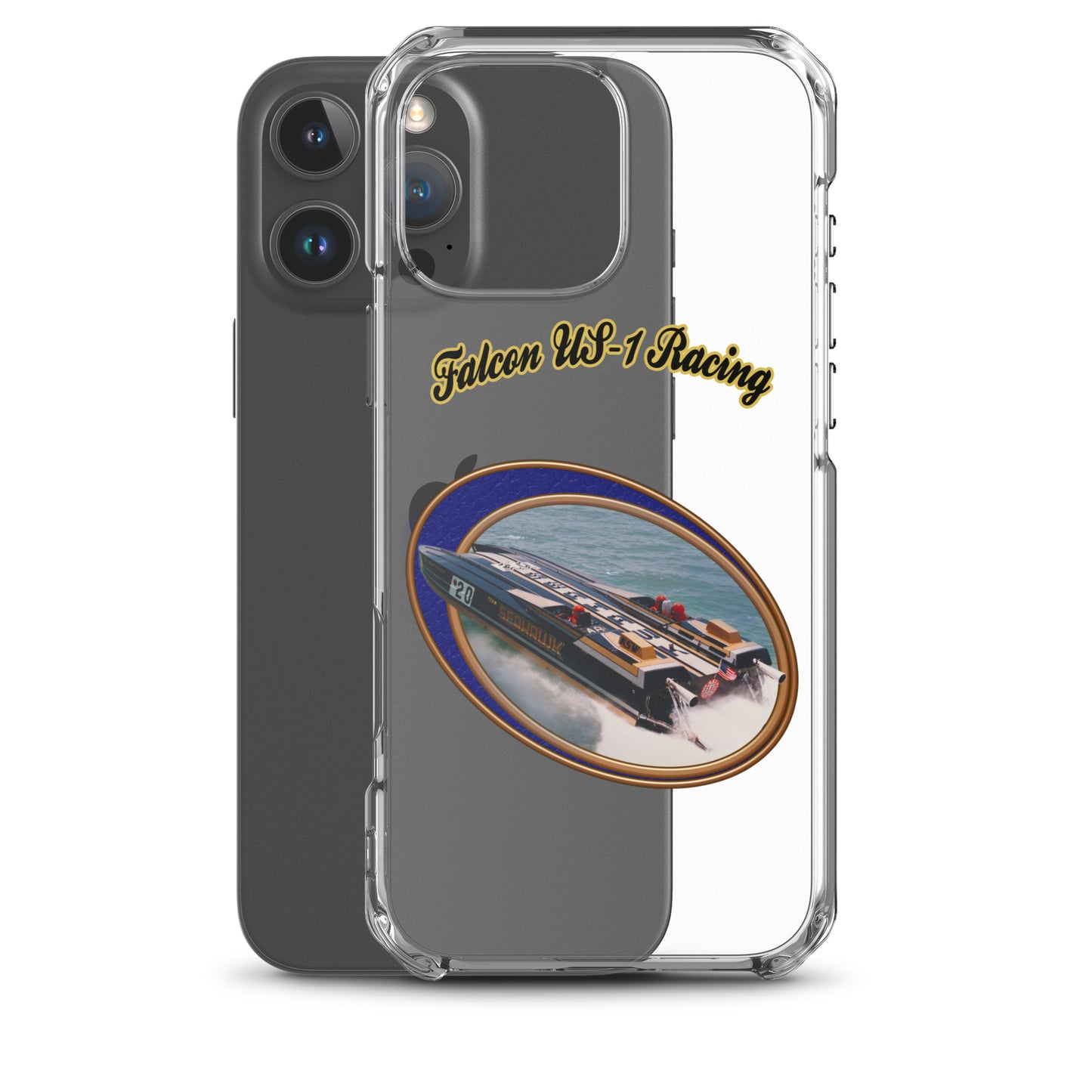 Clear Case for iPhone® - Race Boat with Falcon US-1 Racing