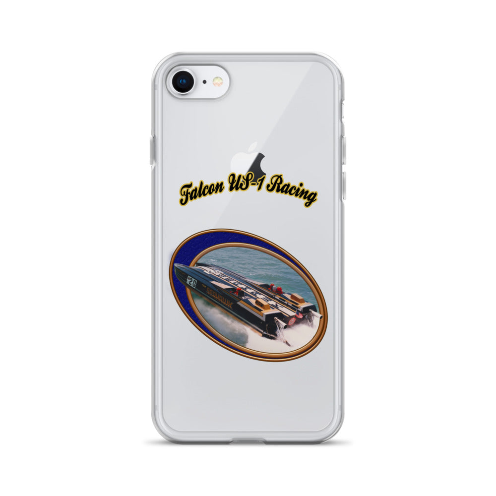 Clear Case for iPhone® - Race Boat with Falcon US-1 Racing