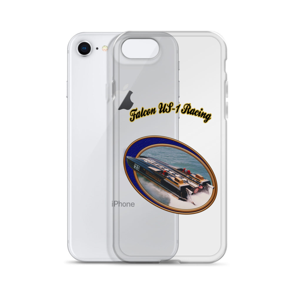 Clear Case for iPhone® - Race Boat with Falcon US-1 Racing