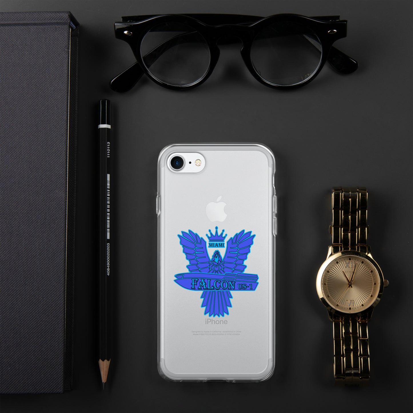 Clear Case for iPhone® - Falcon Blue Logo