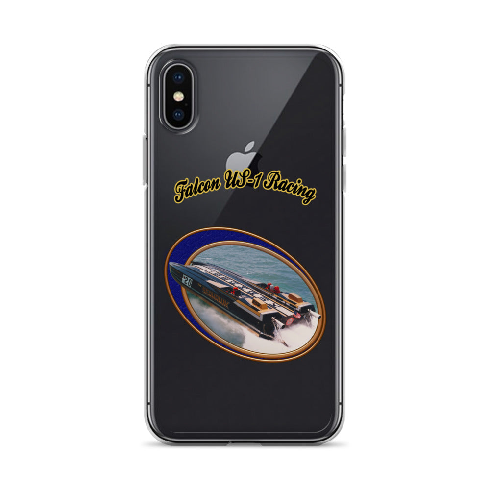 Clear Case for iPhone® - Race Boat with Falcon US-1 Racing