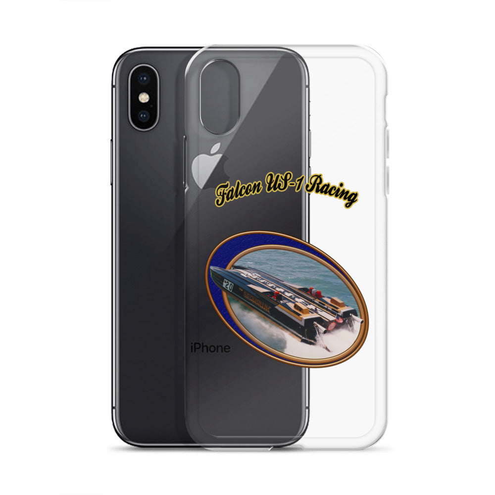 Clear Case for iPhone® - Race Boat with Falcon US-1 Racing