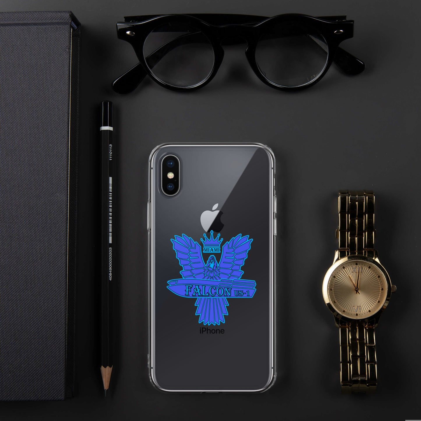 Clear Case for iPhone® - Falcon Blue Logo