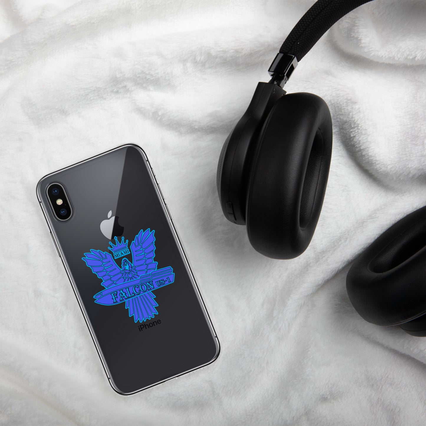Clear Case for iPhone® - Falcon Blue Logo