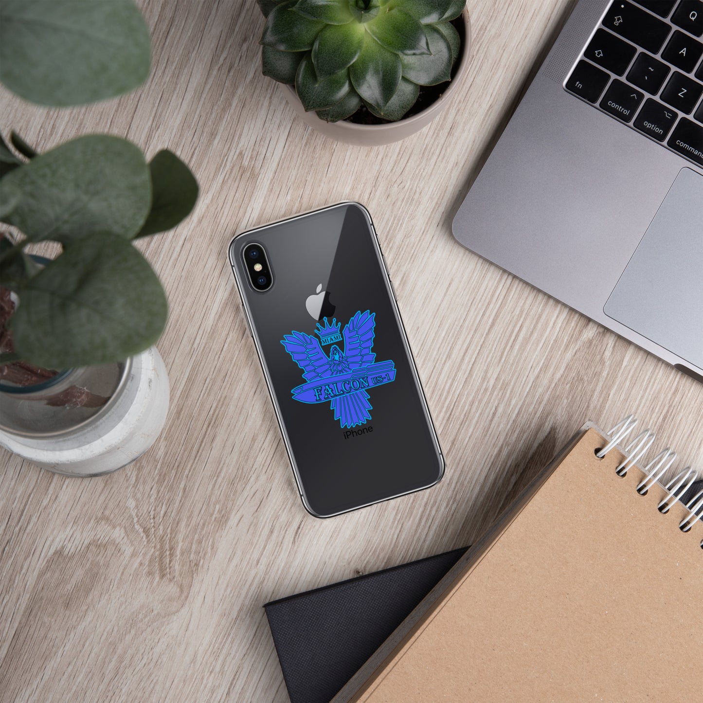 Clear Case for iPhone® - Falcon Blue Logo