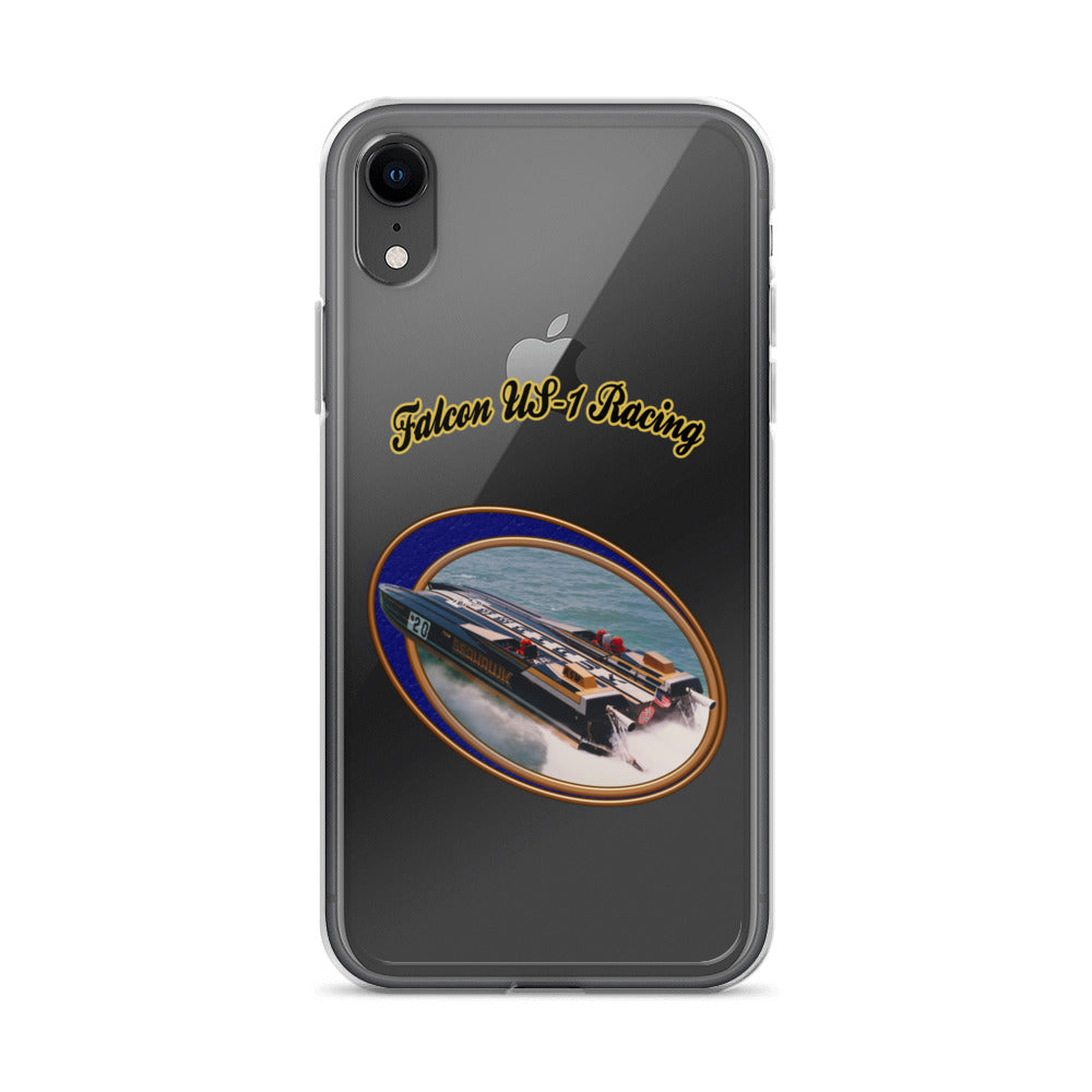 Clear Case for iPhone® - Race Boat with Falcon US-1 Racing