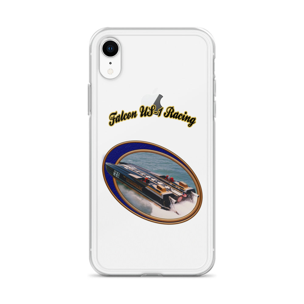 Clear Case for iPhone® - Race Boat with Falcon US-1 Racing