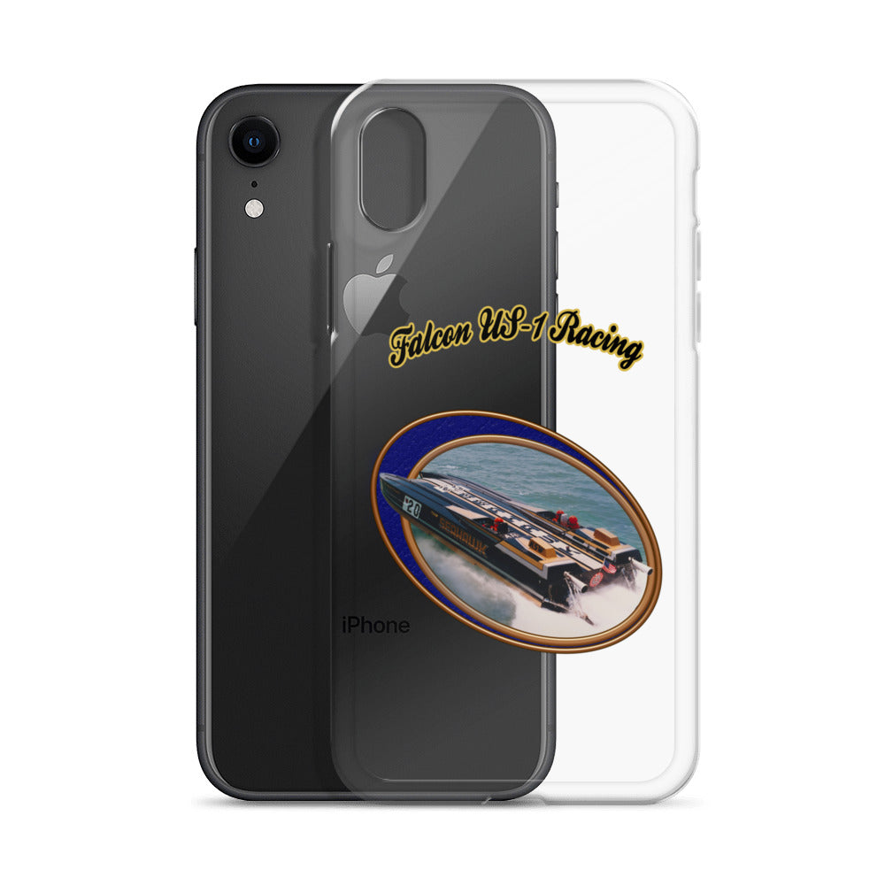 Clear Case for iPhone® - Race Boat with Falcon US-1 Racing