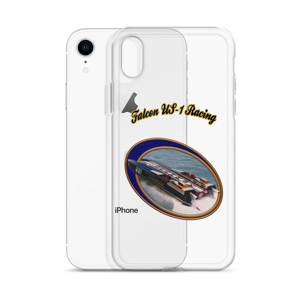 Clear Case for iPhone® - Race Boat with Falcon US-1 Racing