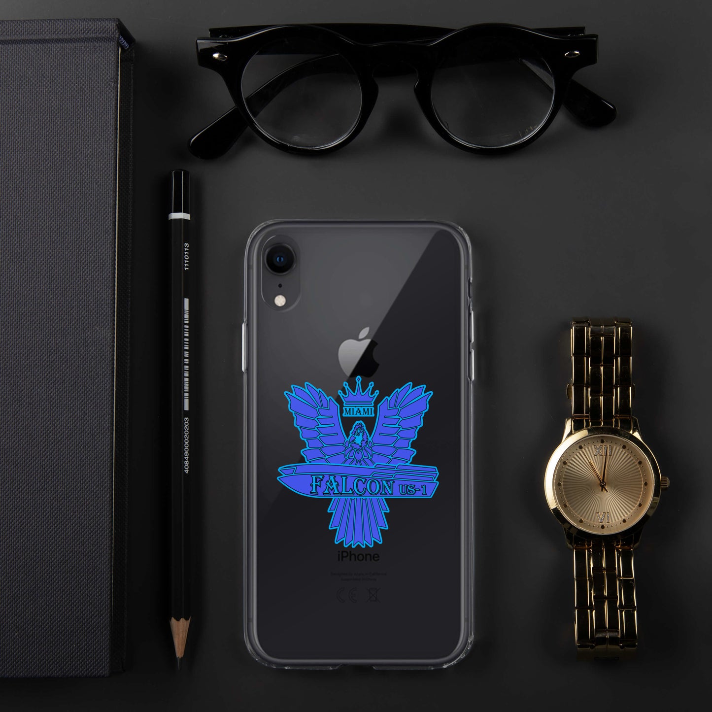 Clear Case for iPhone® - Falcon Blue Logo
