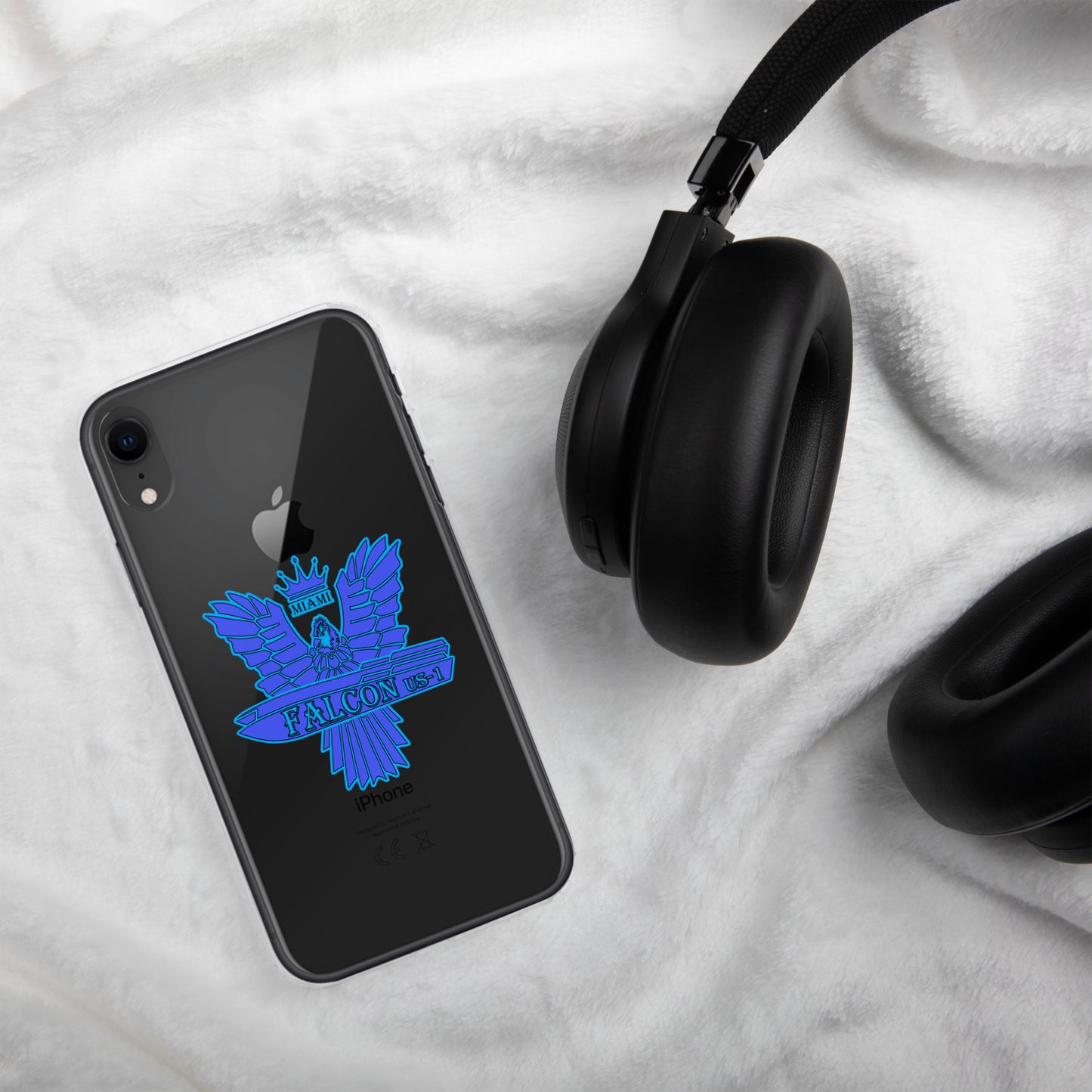 Clear Case for iPhone® - Falcon Blue Logo