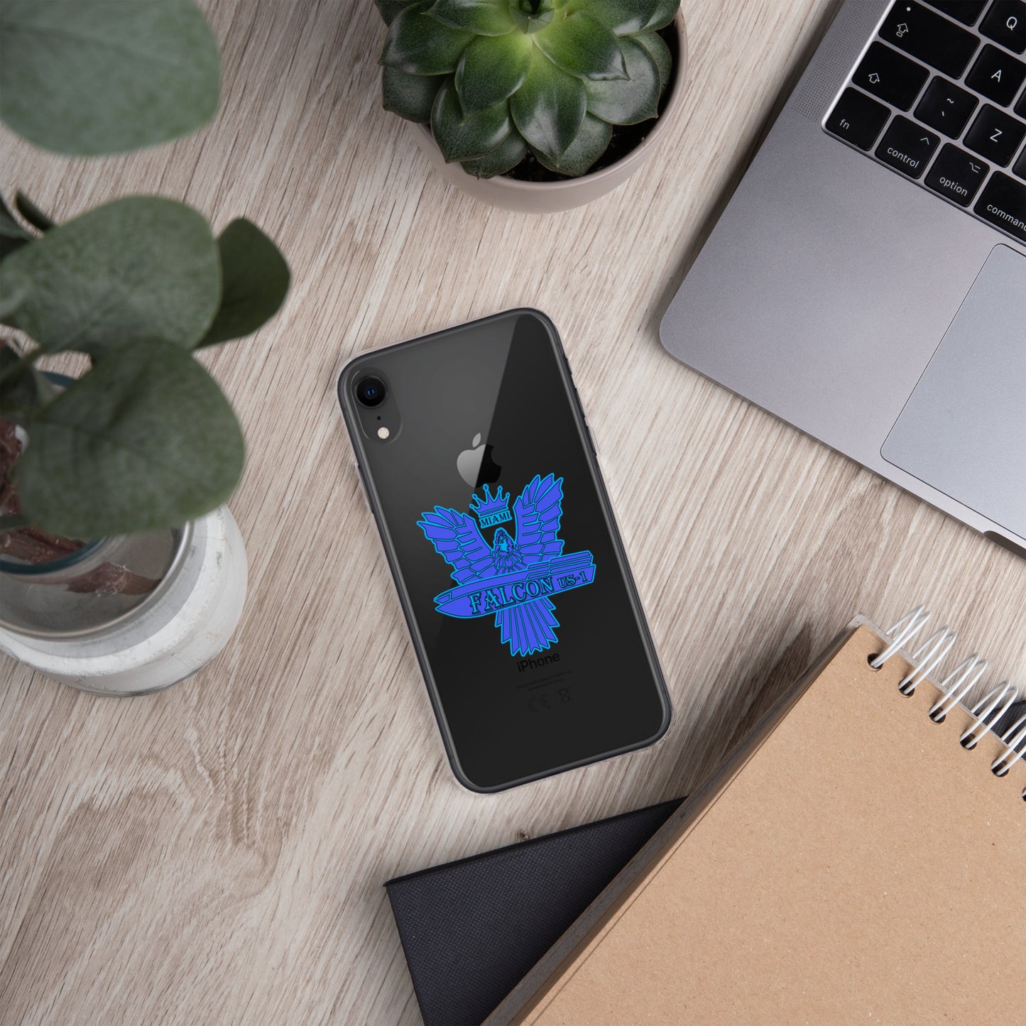 Clear Case for iPhone® - Falcon Blue Logo