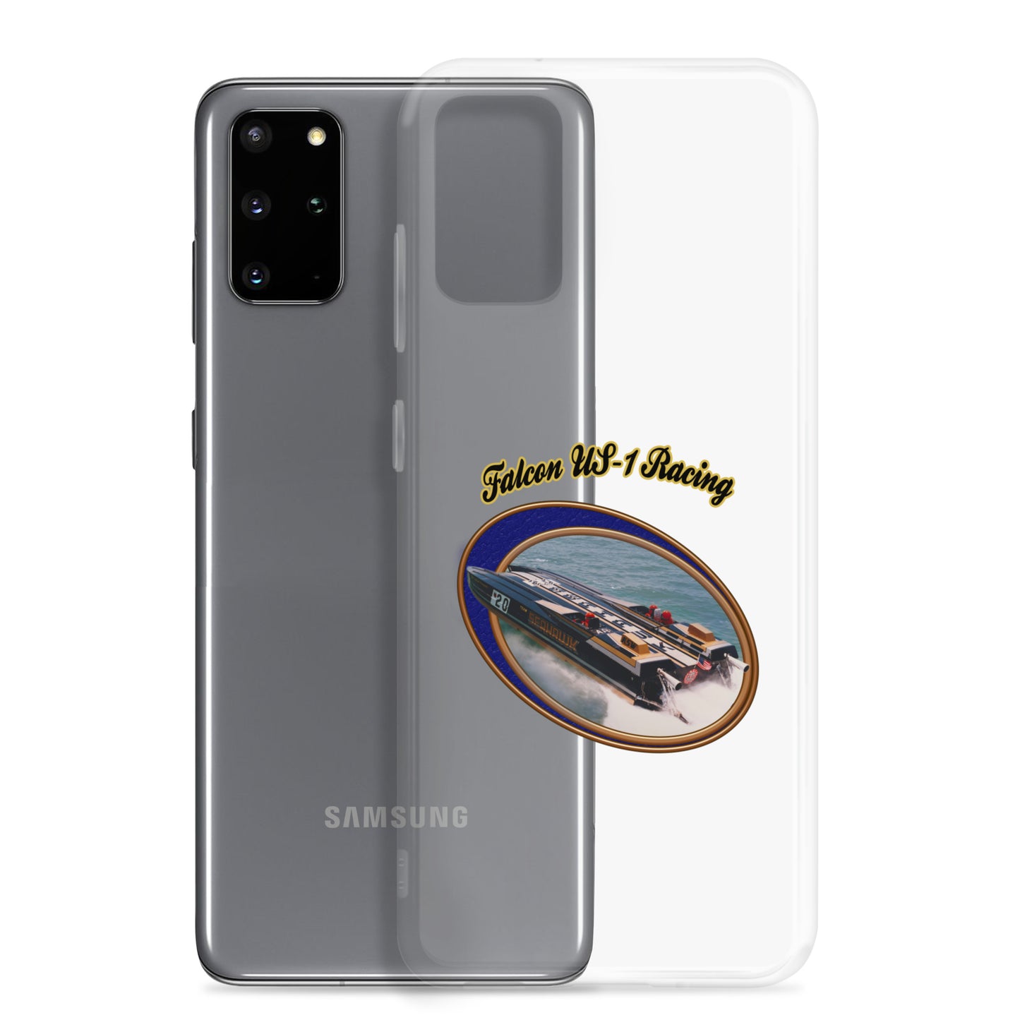 Clear Case for Samsung®- Race Boat with Falcon US-1 Racing