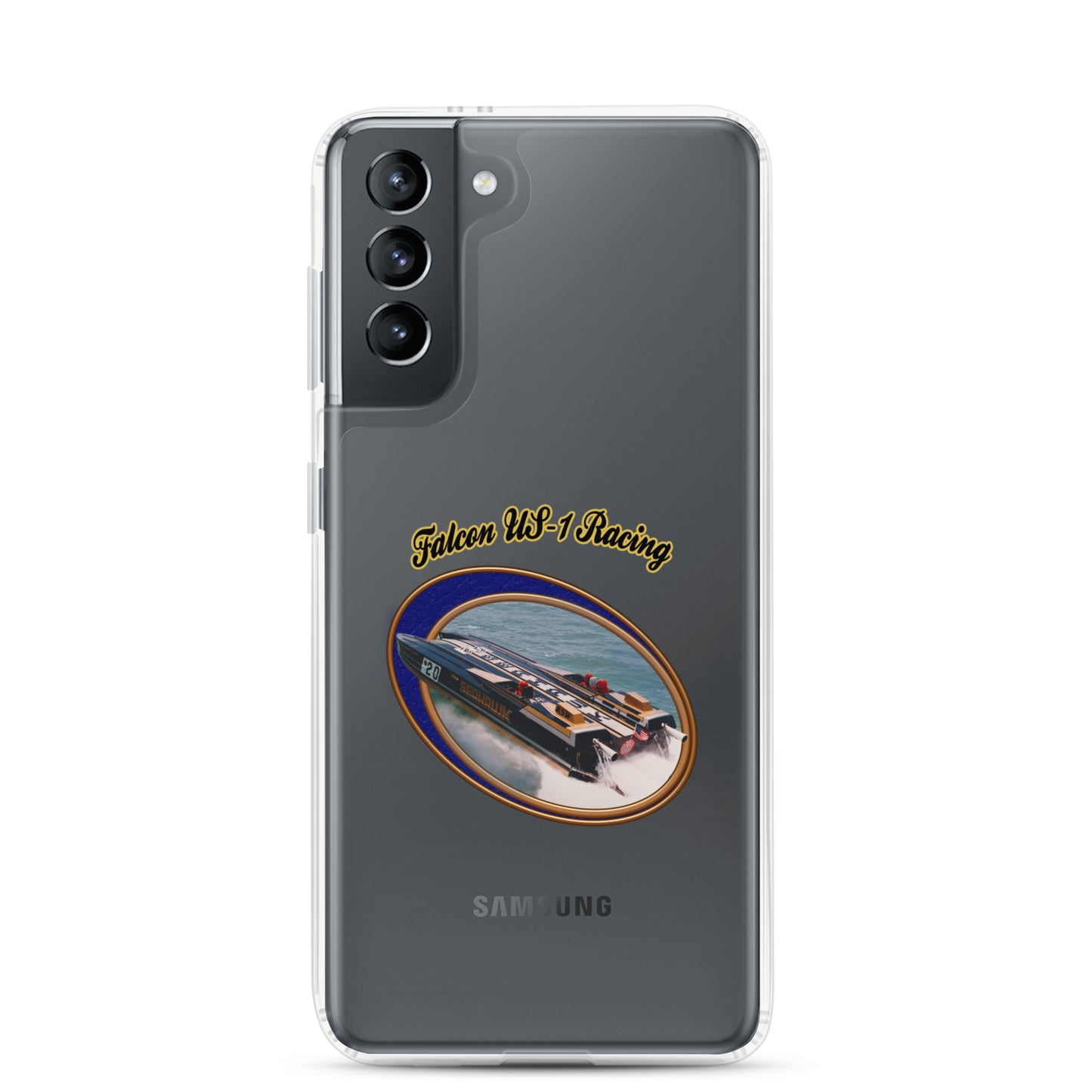 Clear Case for Samsung®- Race Boat with Falcon US-1 Racing